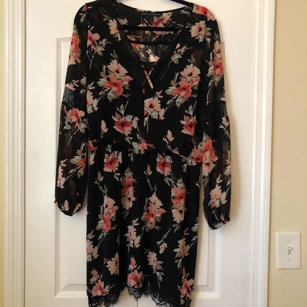 WHBM Eyelash trim dress